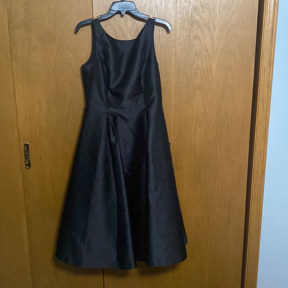 Adrianna Papell black dress with pockets and v back
